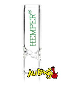 Hemper Glass Filter Tip with Hemper logo in green