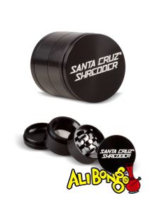 Santa Cruz Shredder 4 Part Piece 40mm Small Metal Anodised Grinder - Black